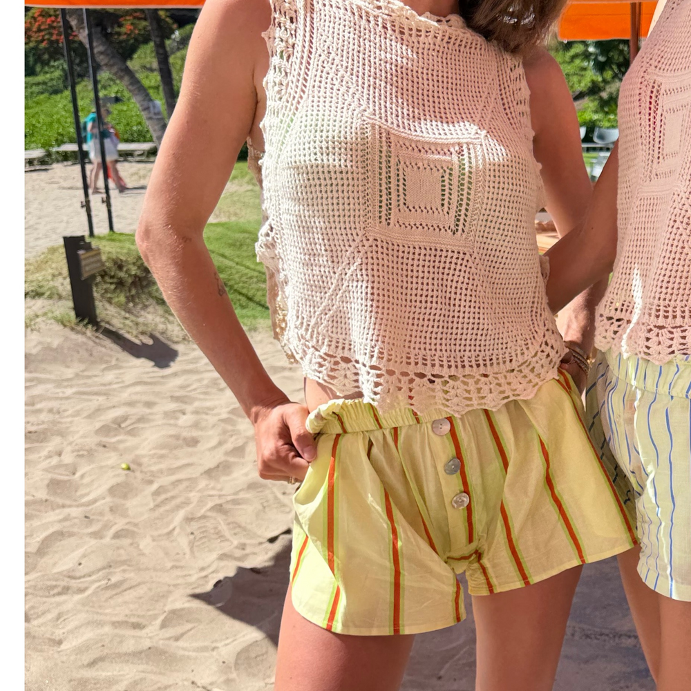 Ciao Ciao Vacation Sandy Stripe Boxer Shorts in Yellow - Picture 6 of 6